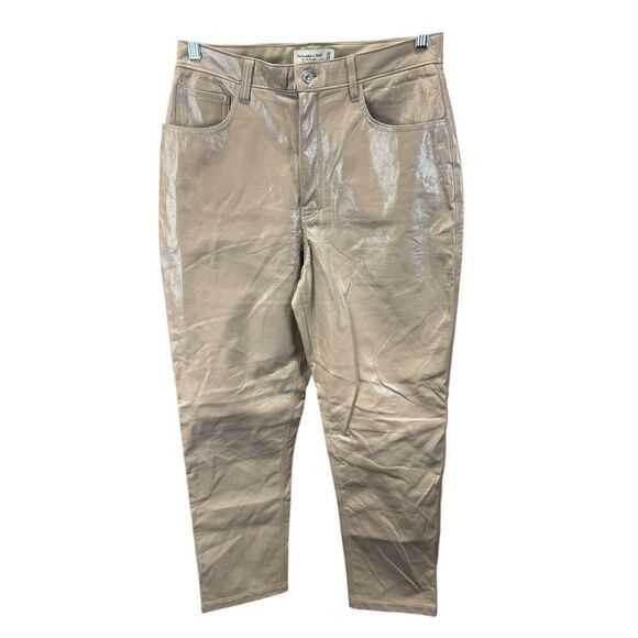 Abercrombie & Fitch 90s Straight Curve Love Patent Vegan Leather Pants 30/10 - Picture 3 of 14